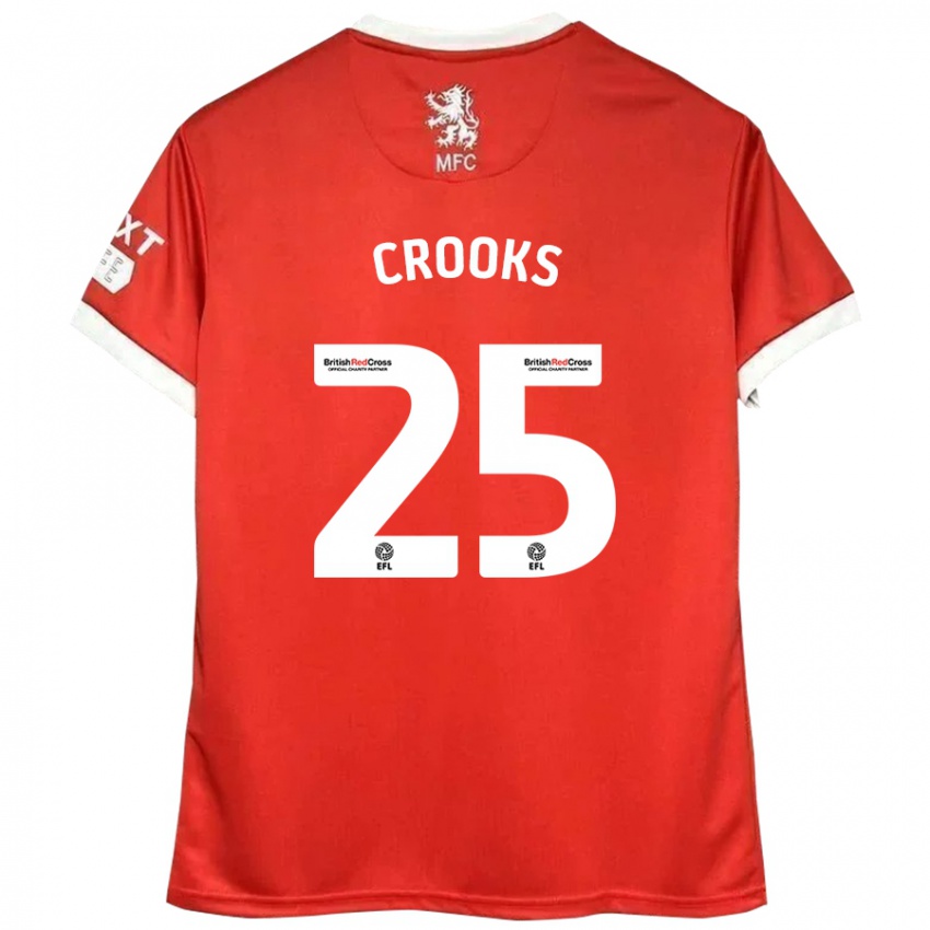 Dětské Matt Crooks #25 Červená Bílá Domů Hráčské Dresy 2024/25 Dres