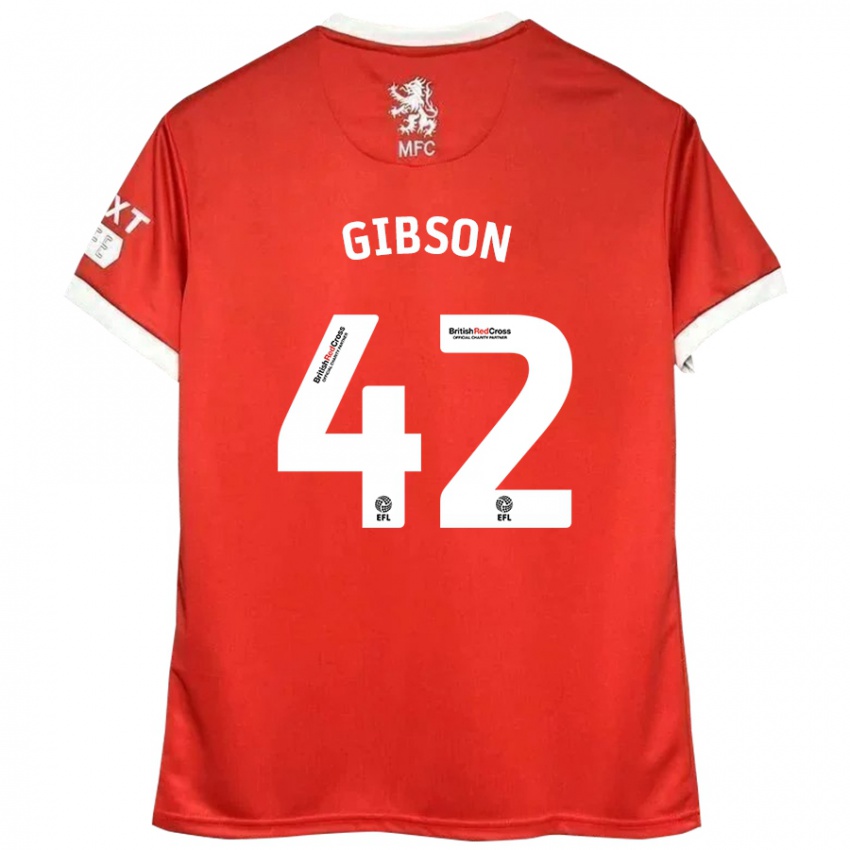 Dětské Joseph Gibson #42 Červená Bílá Domů Hráčské Dresy 2024/25 Dres