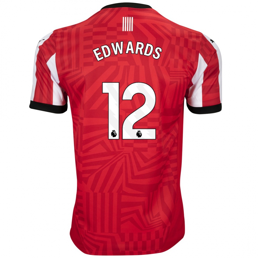 Dětské Ronnie Edwards #12 Červená Bílá Domů Hráčské Dresy 2024/25 Dres