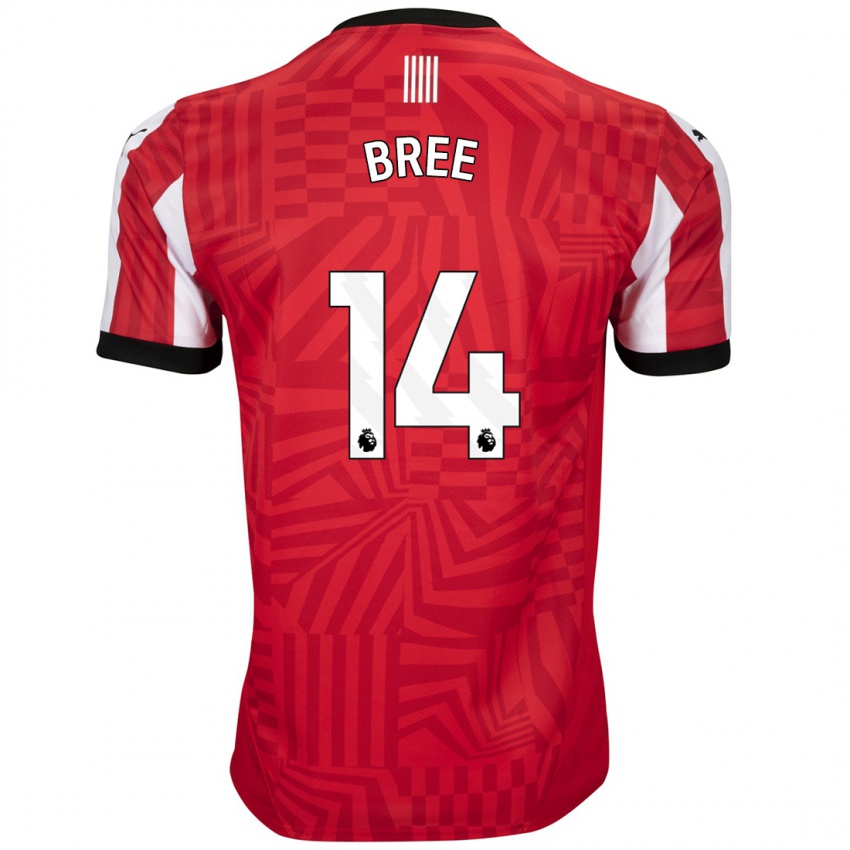 Dětské James Bree #14 Červená Bílá Domů Hráčské Dresy 2024/25 Dres