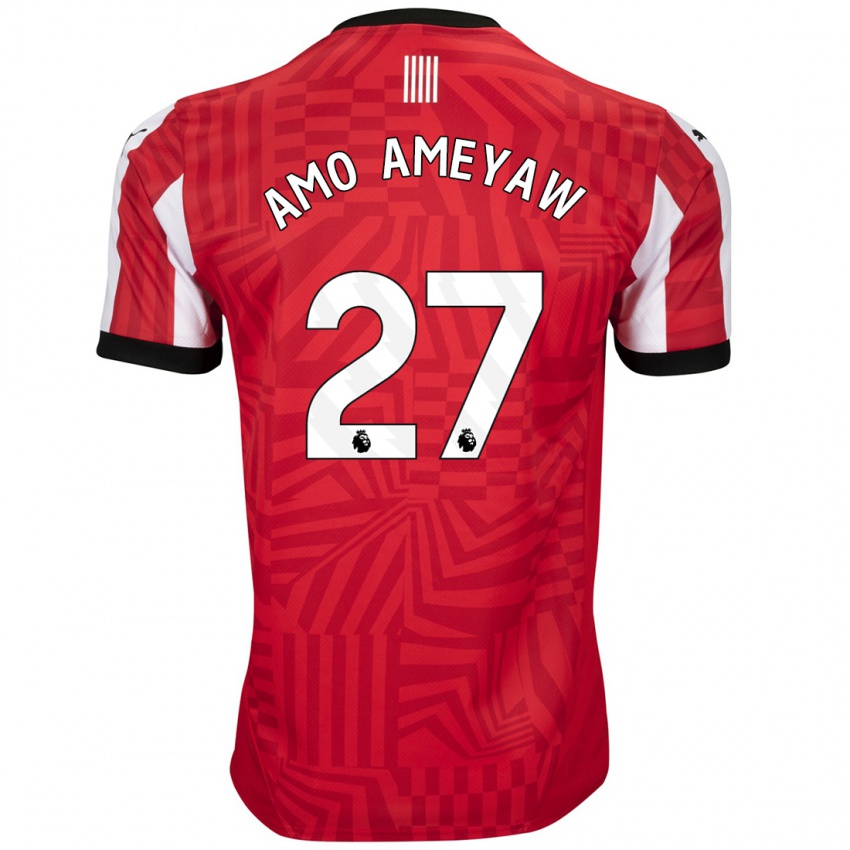 Dětské Samuel Amo-Ameyaw #27 Červená Bílá Domů Hráčské Dresy 2024/25 Dres