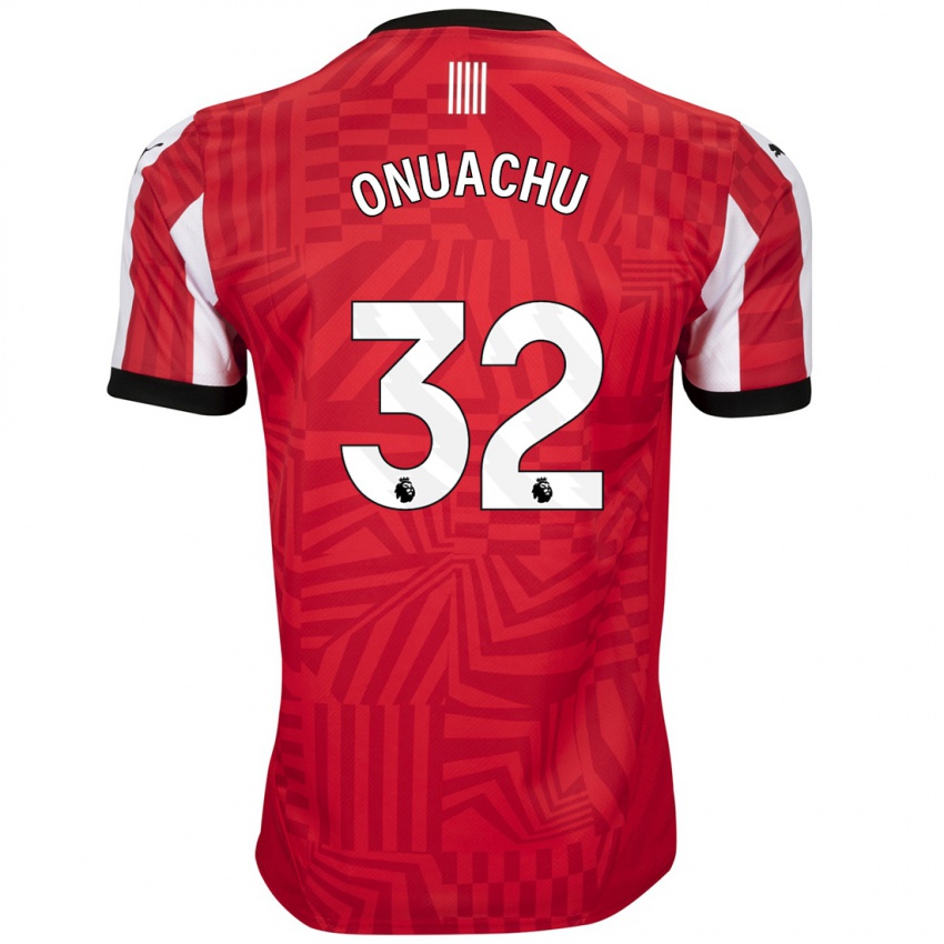 Dětské Paul Onuachu #32 Červená Bílá Domů Hráčské Dresy 2024/25 Dres