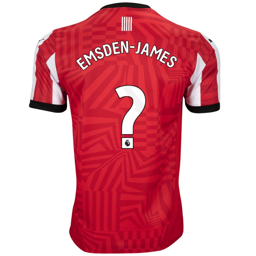 Dětské Harley Emsden-James #0 Červená Bílá Domů Hráčské Dresy 2024/25 Dres