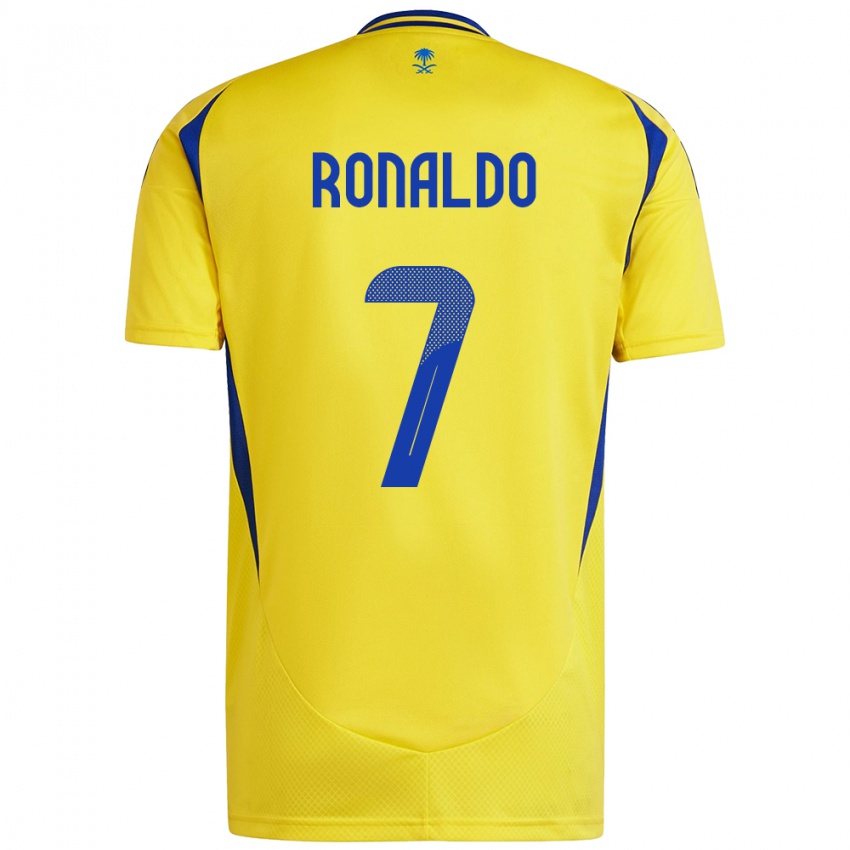 Dětské Cristiano Ronaldo #7 Žlutá Modrá Domů Hráčské Dresy 2024/25 Dres