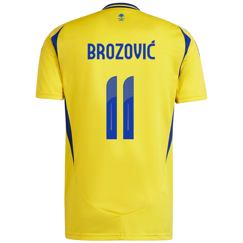 Dětské Marcelo Brozovic #11 Žlutá Modrá Domů Hráčské Dresy 2024/25 Dres