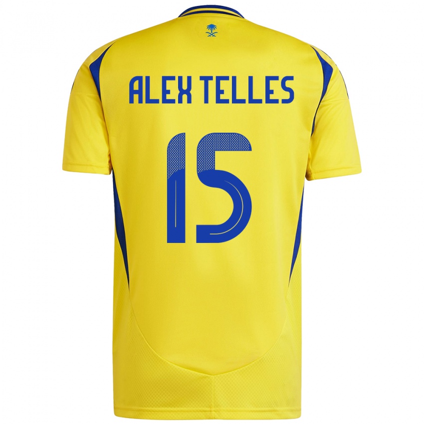 Dětské Alex Telles #15 Žlutá Modrá Domů Hráčské Dresy 2024/25 Dres