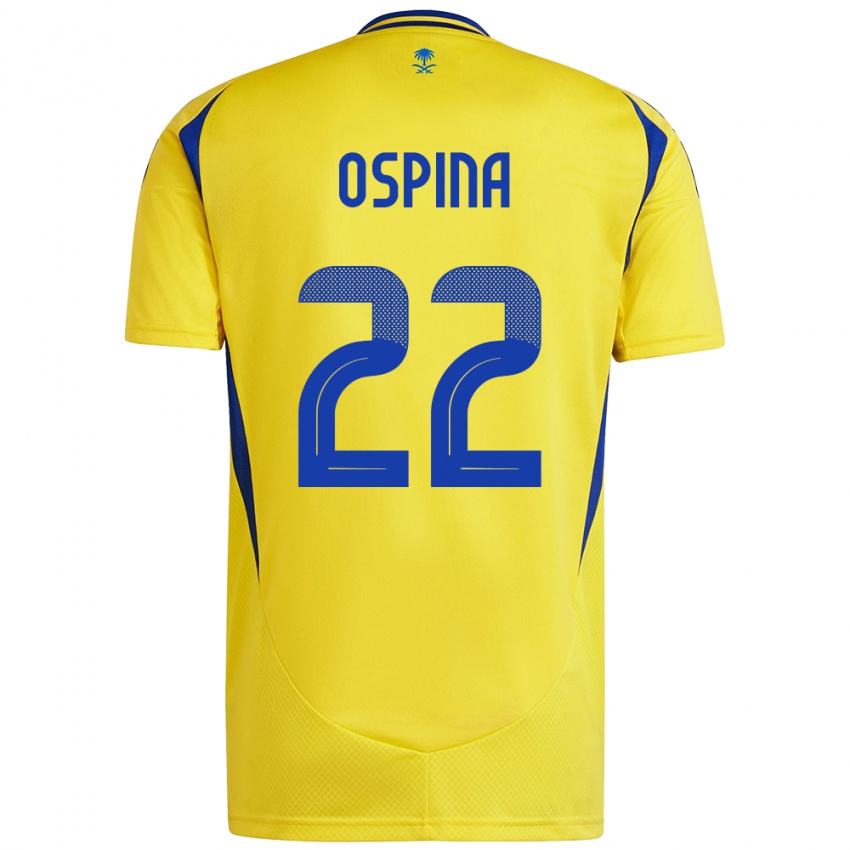 Dětské David Ospina #22 Žlutá Modrá Domů Hráčské Dresy 2024/25 Dres