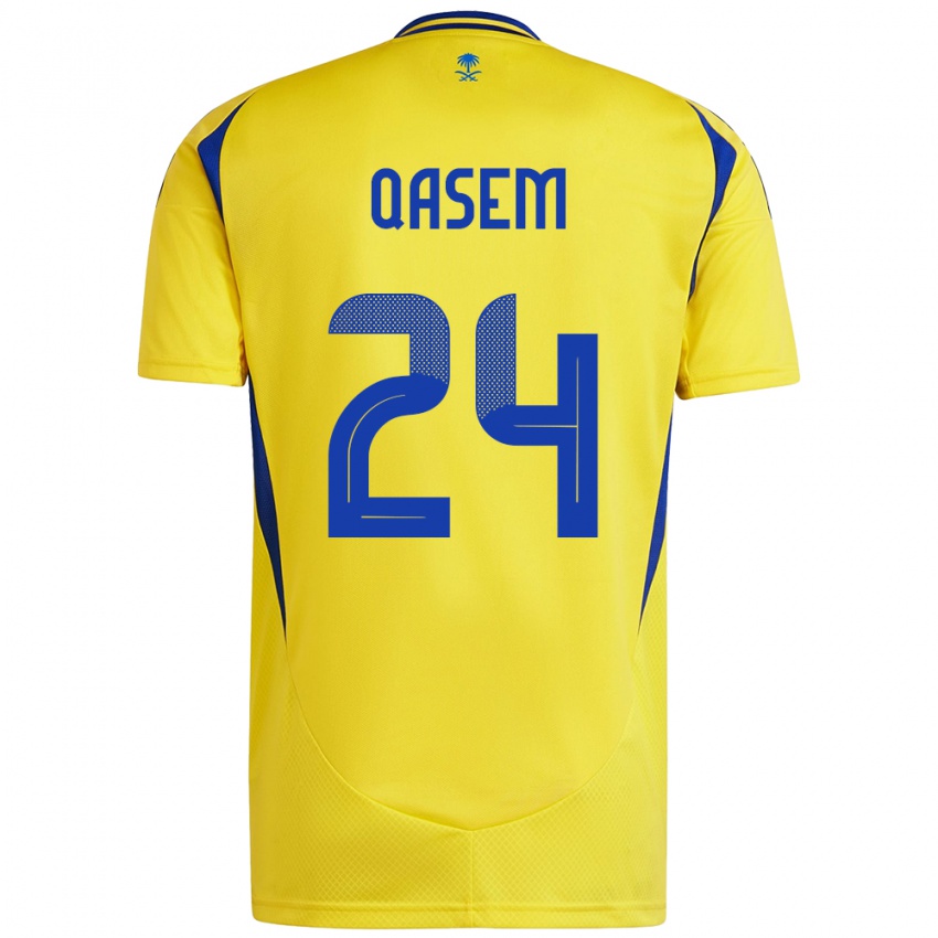 Dětské Mohammed Qasem #24 Žlutá Modrá Domů Hráčské Dresy 2024/25 Dres