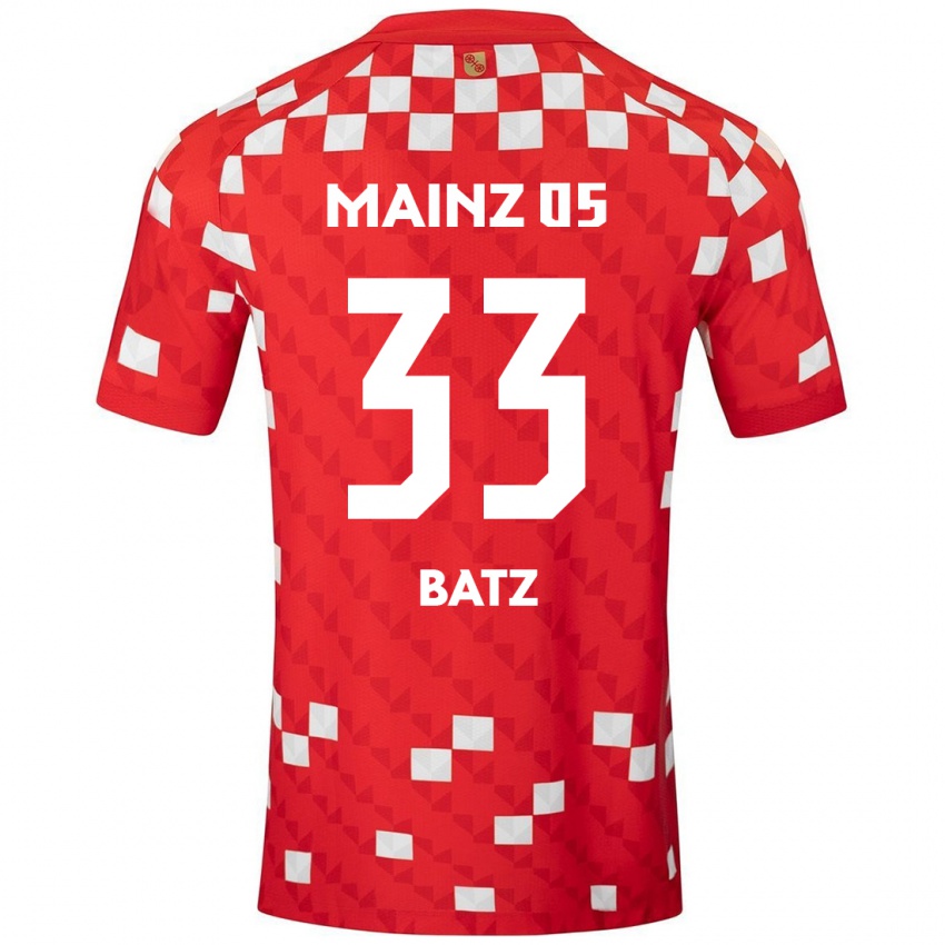 Dětské Daniel Batz #33 Bílá Červená Domů Hráčské Dresy 2024/25 Dres