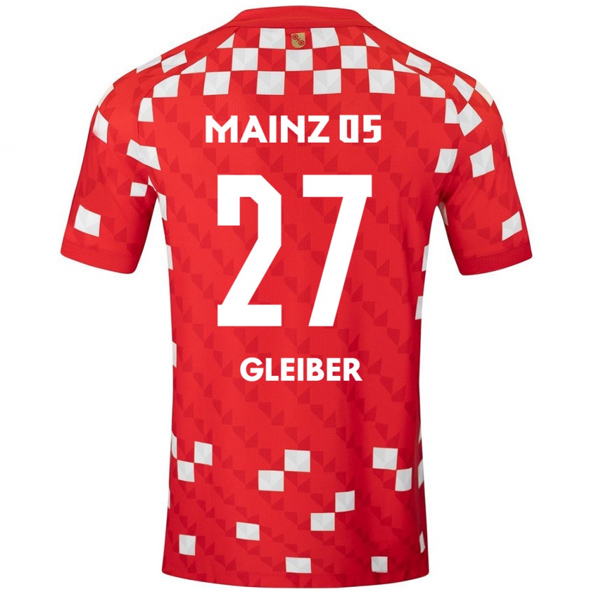 Dětské Daniel Gleiber #27 Bílá Červená Domů Hráčské Dresy 2024/25 Dres