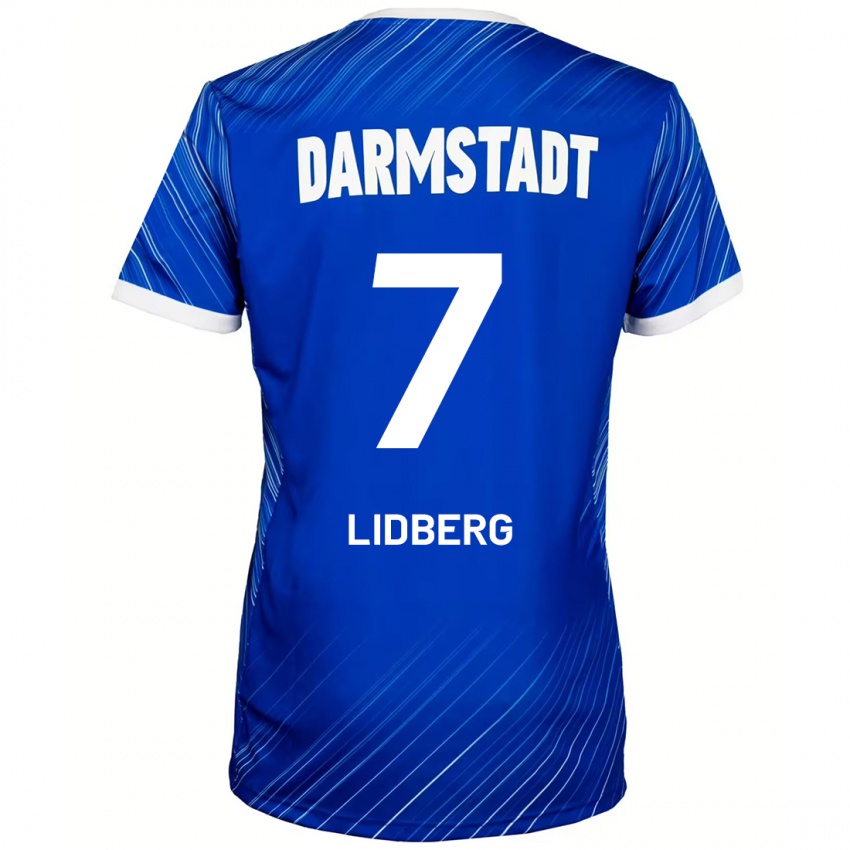 Dětské Isac Lidberg #7 Modrá Bílá Domů Hráčské Dresy 2024/25 Dres