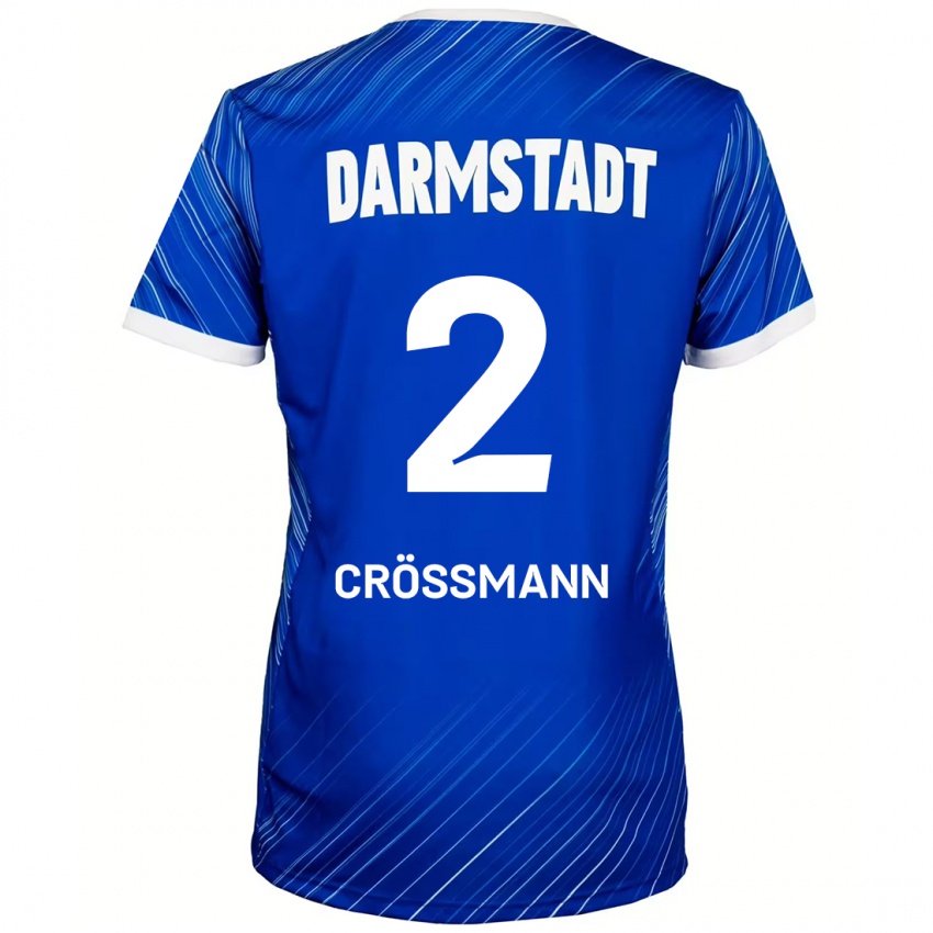 Dětské Elias Crößmann #2 Modrá Bílá Domů Hráčské Dresy 2024/25 Dres