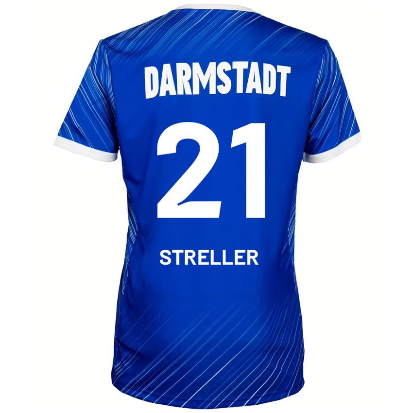 Dětské Till Streller #21 Modrá Bílá Domů Hráčské Dresy 2024/25 Dres