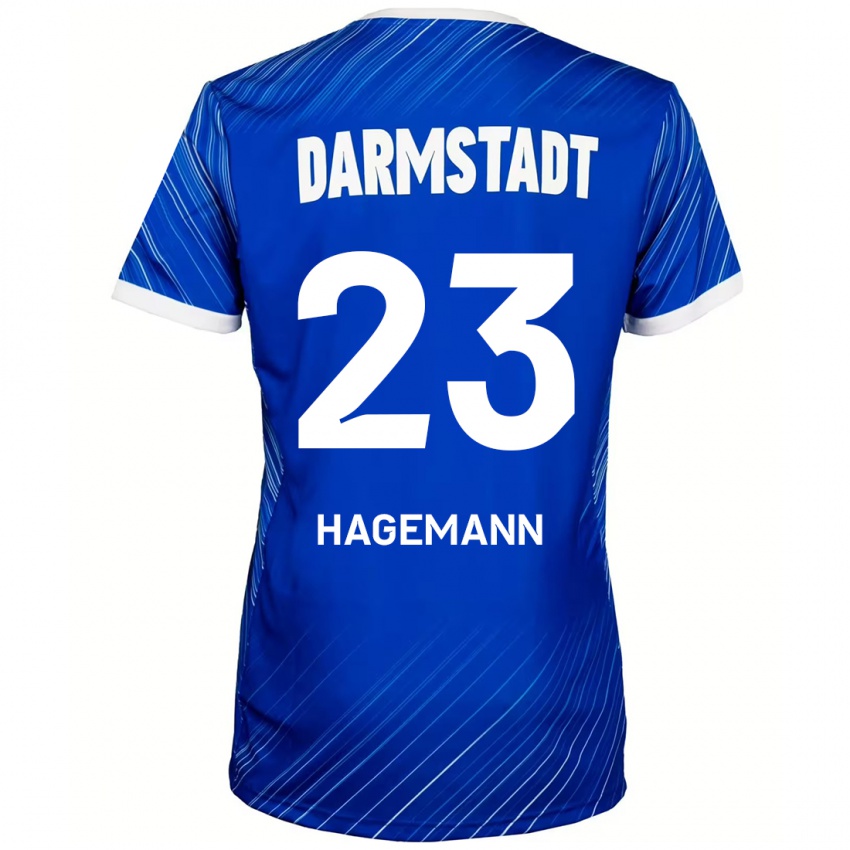 Dětské Emil Hagemann #23 Modrá Bílá Domů Hráčské Dresy 2024/25 Dres