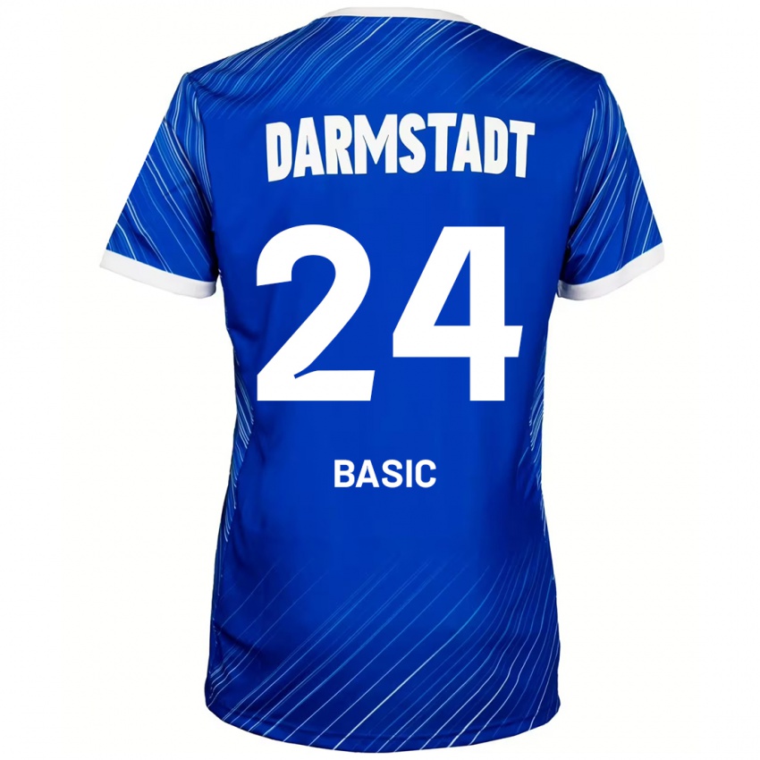 Dětské Benjamin Basic #24 Modrá Bílá Domů Hráčské Dresy 2024/25 Dres