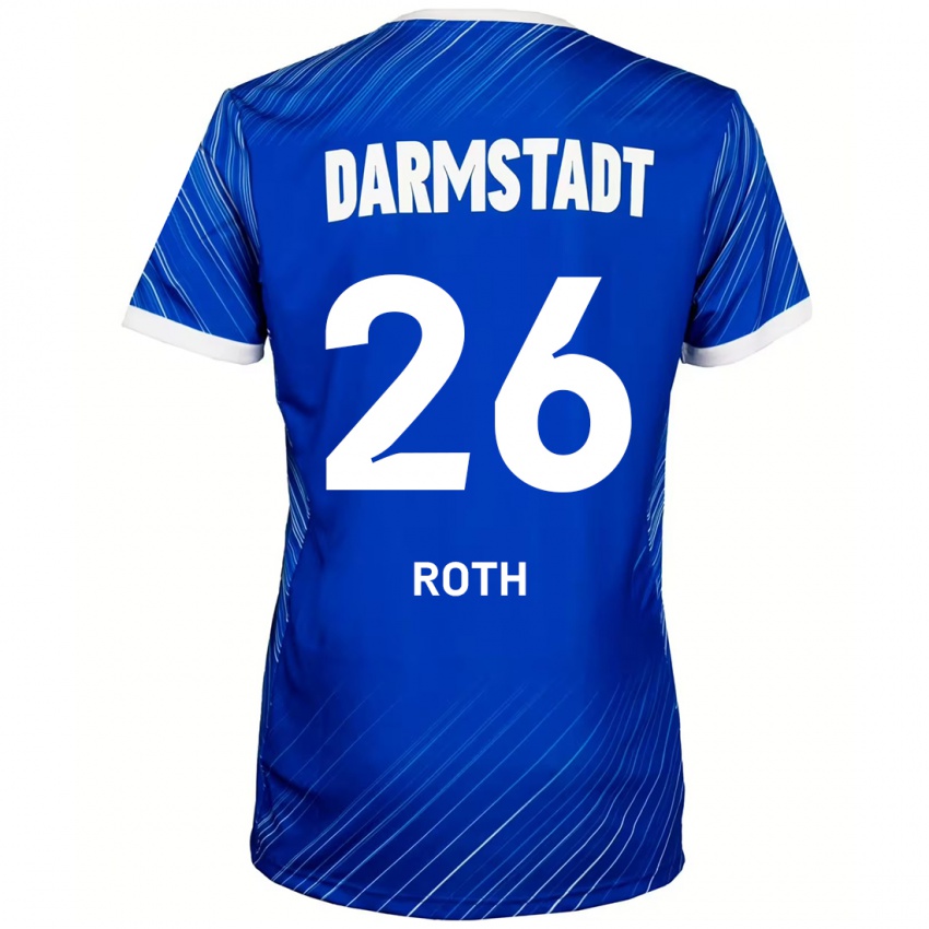 Dětské Maximilian Roth #26 Modrá Bílá Domů Hráčské Dresy 2024/25 Dres