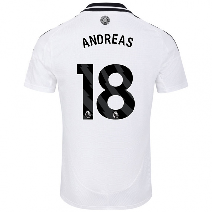 Dětské Andreas Pereira #18 Bílý Domů Hráčské Dresy 2024/25 Dres