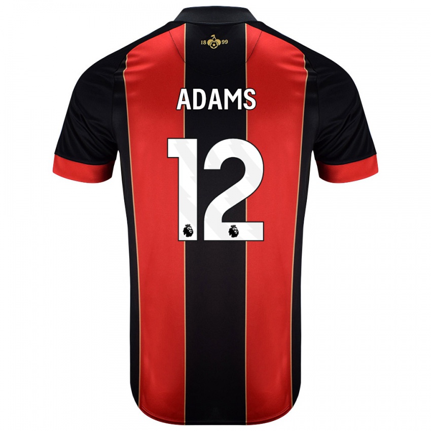 Dětské Tyler Adams #12 Červená Černá Domů Hráčské Dresy 2024/25 Dres