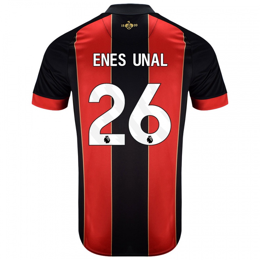 Dětské Enes Ünal #26 Červená Černá Domů Hráčské Dresy 2024/25 Dres