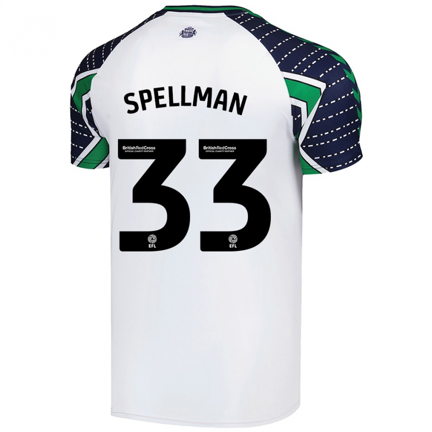 Dětské Michael Spellman #33 Bílý Daleko Hráčské Dresy 2024/25 Dres