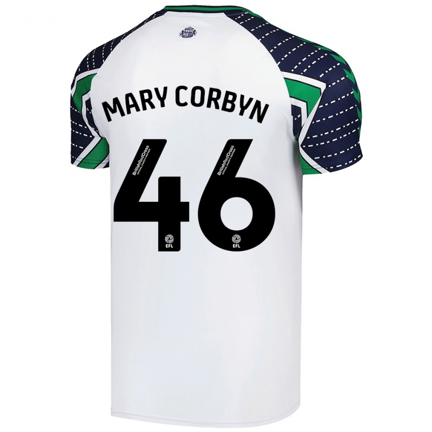 Dětské Mary Corbyn #46 Bílý Daleko Hráčské Dresy 2024/25 Dres