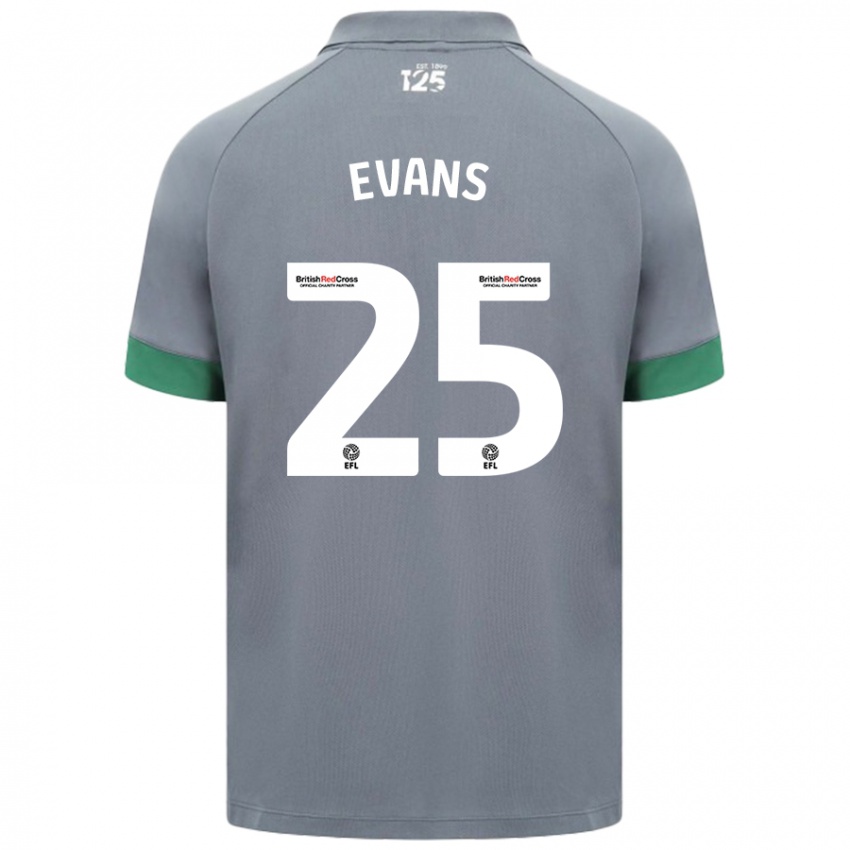 Dětské Kieron Evans #25 Tmavě Šedá Daleko Hráčské Dresy 2024/25 Dres