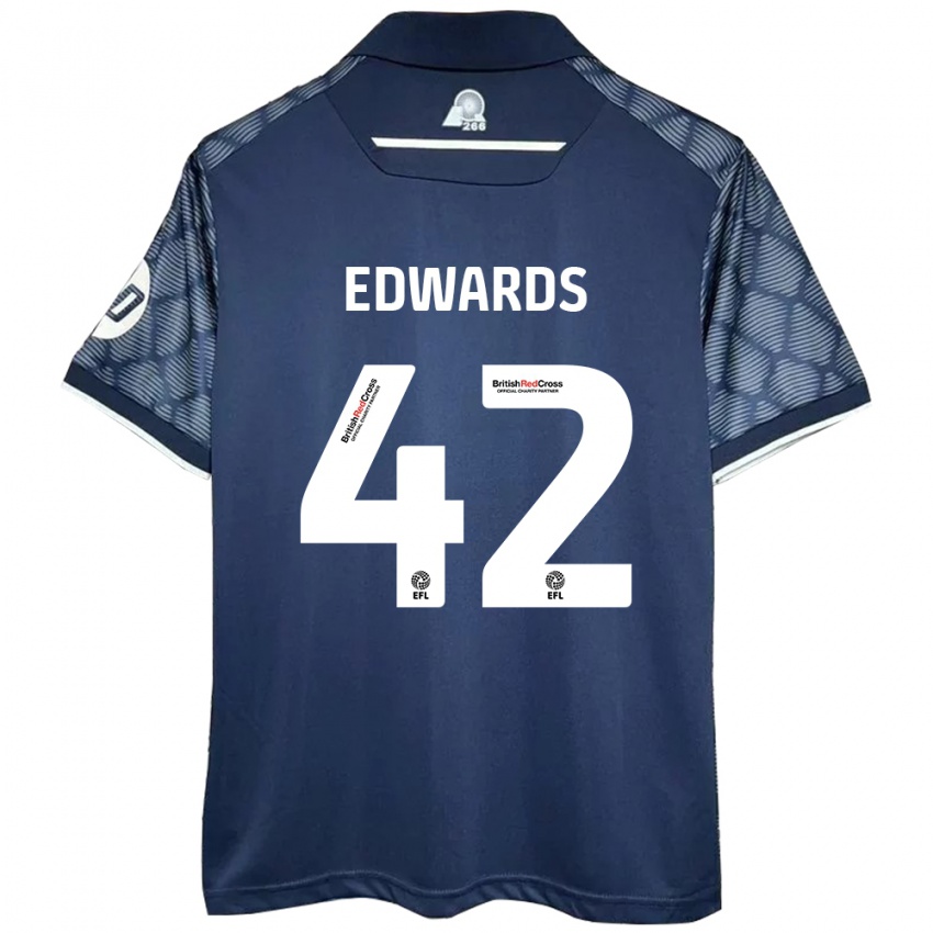 Dětské Callum Edwards #42 Černý Daleko Hráčské Dresy 2024/25 Dres