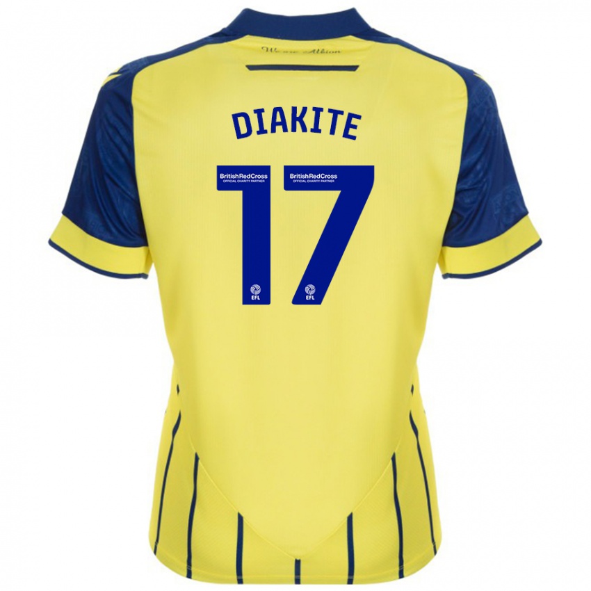 Dětské Ousmane Diakité #17 Žlutá Modrá Daleko Hráčské Dresy 2024/25 Dres