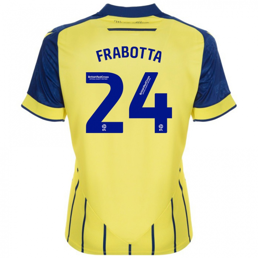 Dětské Gianluca Frabotta #24 Žlutá Modrá Daleko Hráčské Dresy 2024/25 Dres