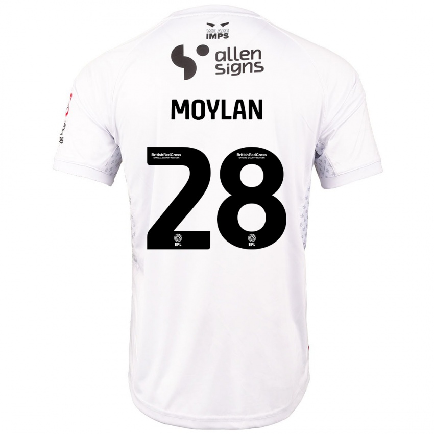 Dětské Jack Moylan #28 Červená Bílá Daleko Hráčské Dresy 2024/25 Dres