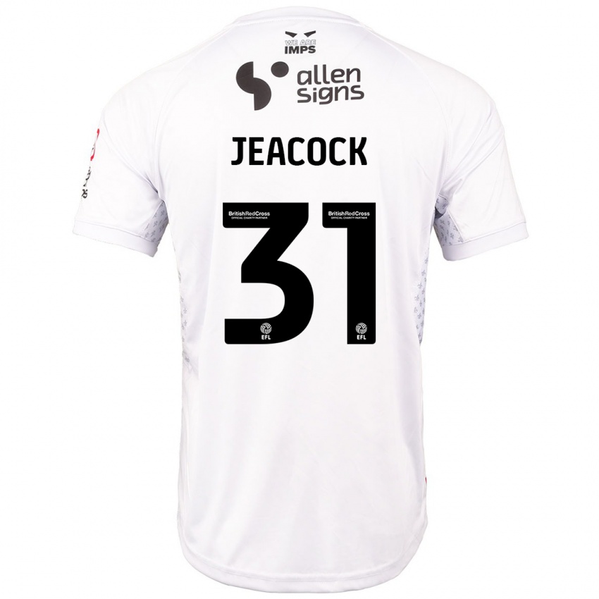 Dětské Zach Jeacock #31 Červená Bílá Daleko Hráčské Dresy 2024/25 Dres