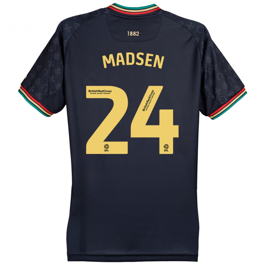 Dětské Nicolas Madsen #24 Tmavě Tmavě Modrá Daleko Hráčské Dresy 2024/25 Dres