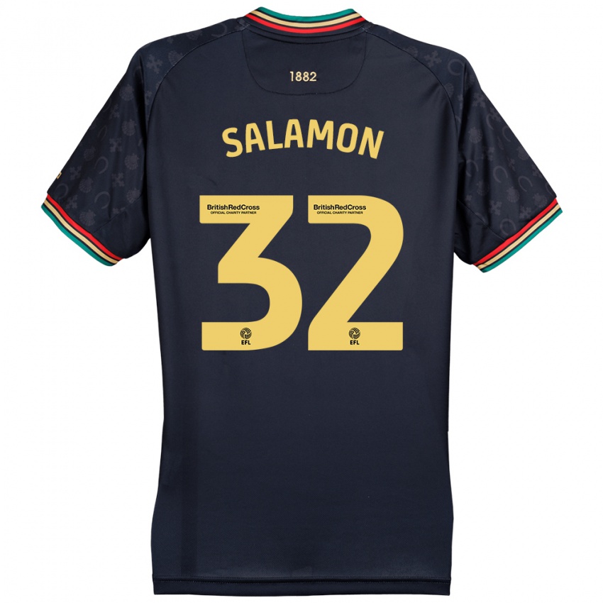 Dětské Matteo Salamon #32 Tmavě Tmavě Modrá Daleko Hráčské Dresy 2024/25 Dres