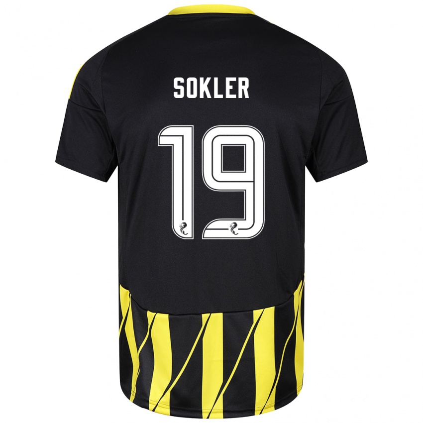 Dětské Ester Sokler #19 Černá Žlutá Daleko Hráčské Dresy 2024/25 Dres