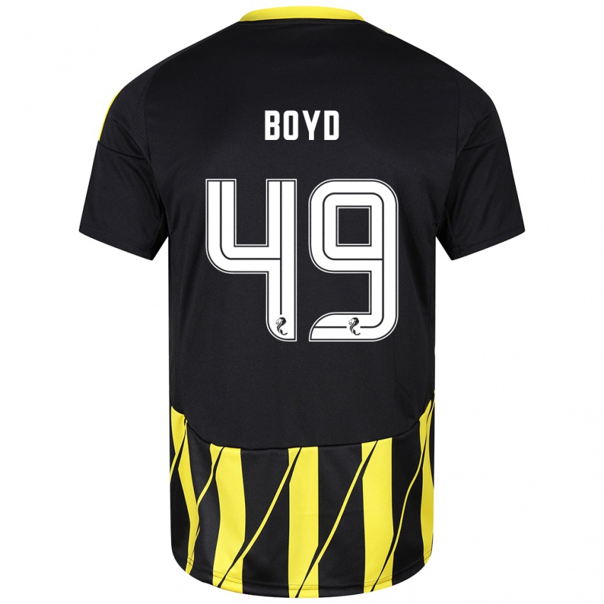 Dětské Fletcher Boyd #49 Černá Žlutá Daleko Hráčské Dresy 2024/25 Dres