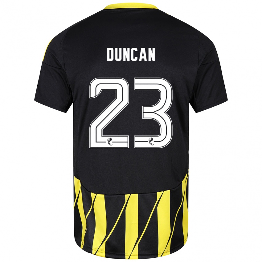 Dětské Ryan Duncan #23 Černá Žlutá Daleko Hráčské Dresy 2024/25 Dres