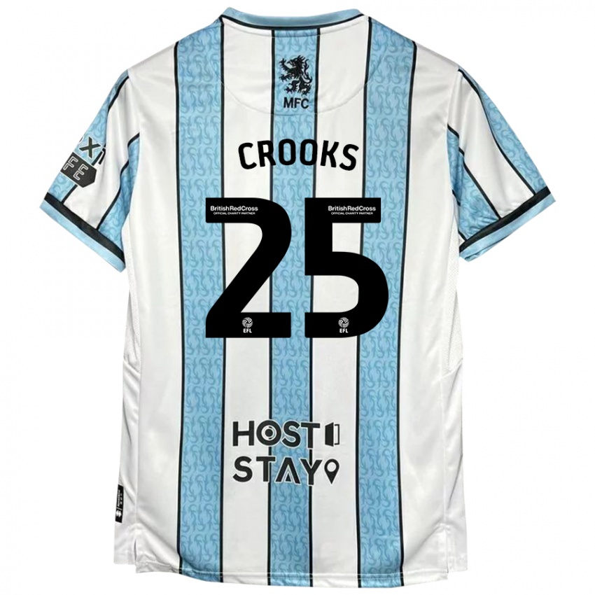 Dětské Matt Crooks #25 Bílá Modrá Daleko Hráčské Dresy 2024/25 Dres