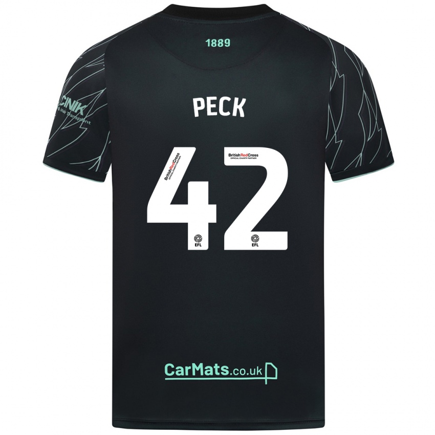 Dětské Sydie Peck #42 Černo Zelená Daleko Hráčské Dresy 2024/25 Dres