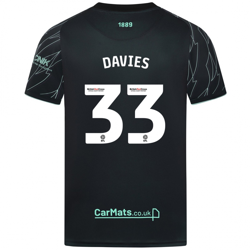 Dětské Bethan Davies #33 Černo Zelená Daleko Hráčské Dresy 2024/25 Dres