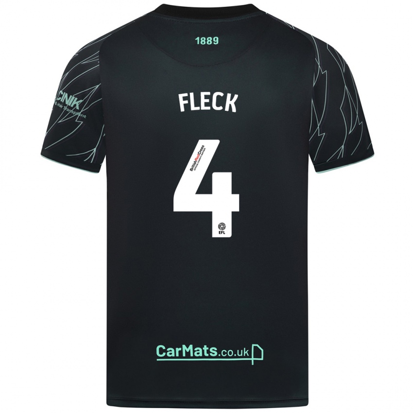 Dětské John Fleck #4 Černo Zelená Daleko Hráčské Dresy 2024/25 Dres