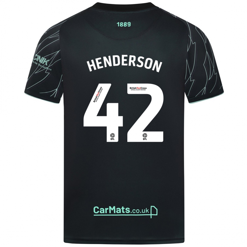 Dětské Peyton Henderson #42 Černo Zelená Daleko Hráčské Dresy 2024/25 Dres