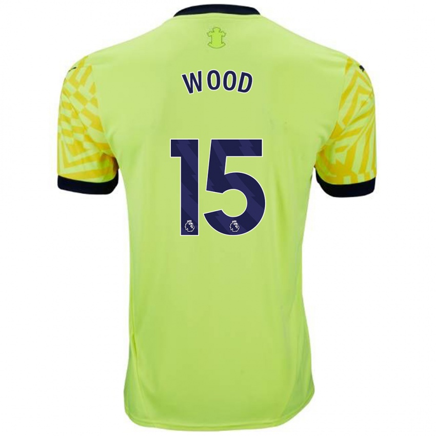 Dětské Nathan Wood #15 Žluť Daleko Hráčské Dresy 2024/25 Dres