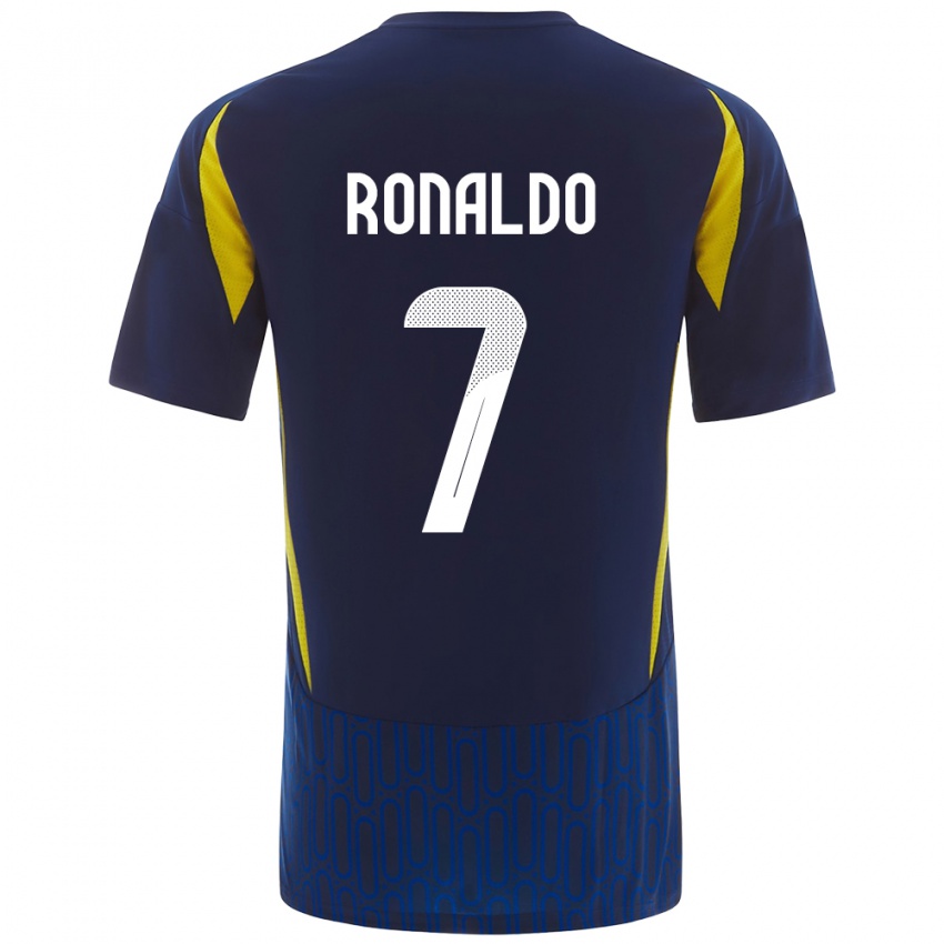 Dětské Cristiano Ronaldo #7 Modrá Žlutá Daleko Hráčské Dresy 2024/25 Dres