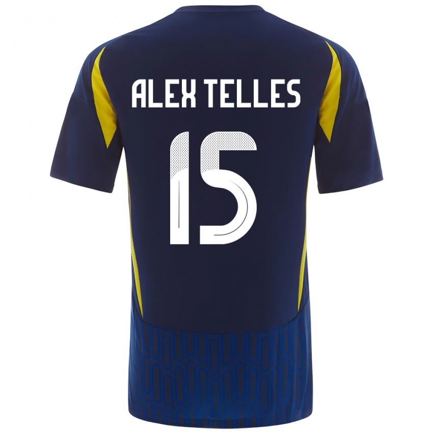 Dětské Alex Telles #15 Modrá Žlutá Daleko Hráčské Dresy 2024/25 Dres