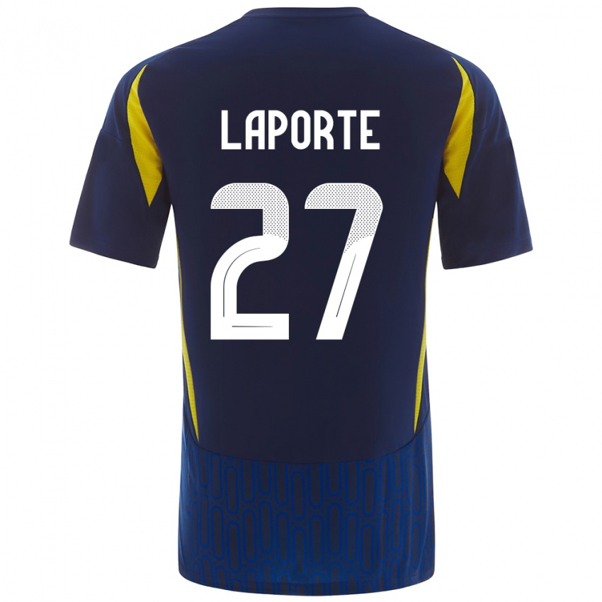 Dětské Aymeric Laporte #27 Modrá Žlutá Daleko Hráčské Dresy 2024/25 Dres