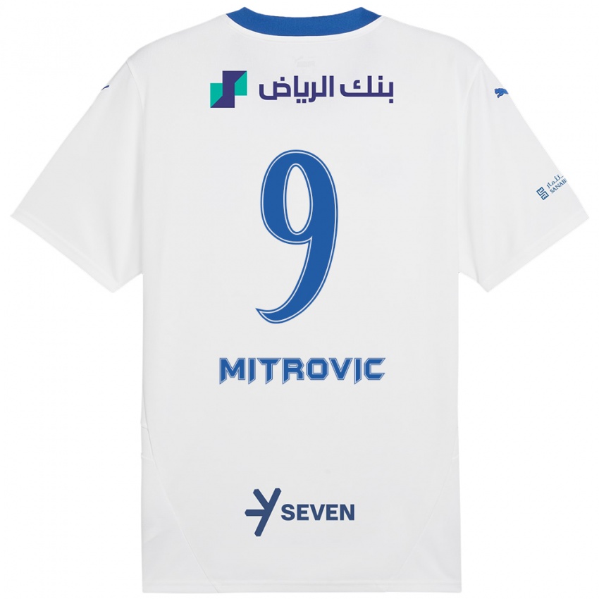 Dětské Aleksandar Mitrovic #9 Bílá Modrá Daleko Hráčské Dresy 2024/25 Dres