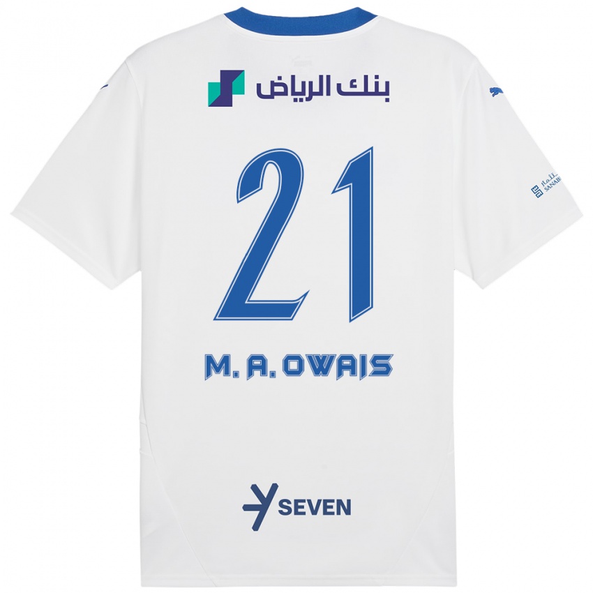 Dětské Mohammed Al-Owais #21 Bílá Modrá Daleko Hráčské Dresy 2024/25 Dres