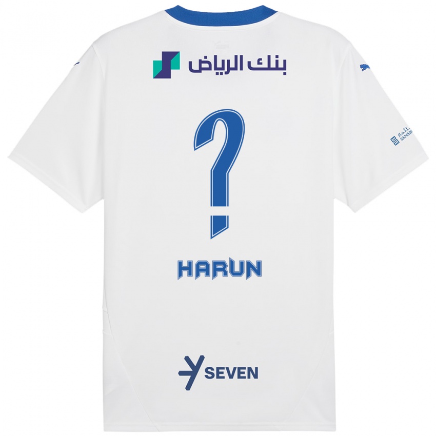 Dětské Saud Harun #0 Bílá Modrá Daleko Hráčské Dresy 2024/25 Dres