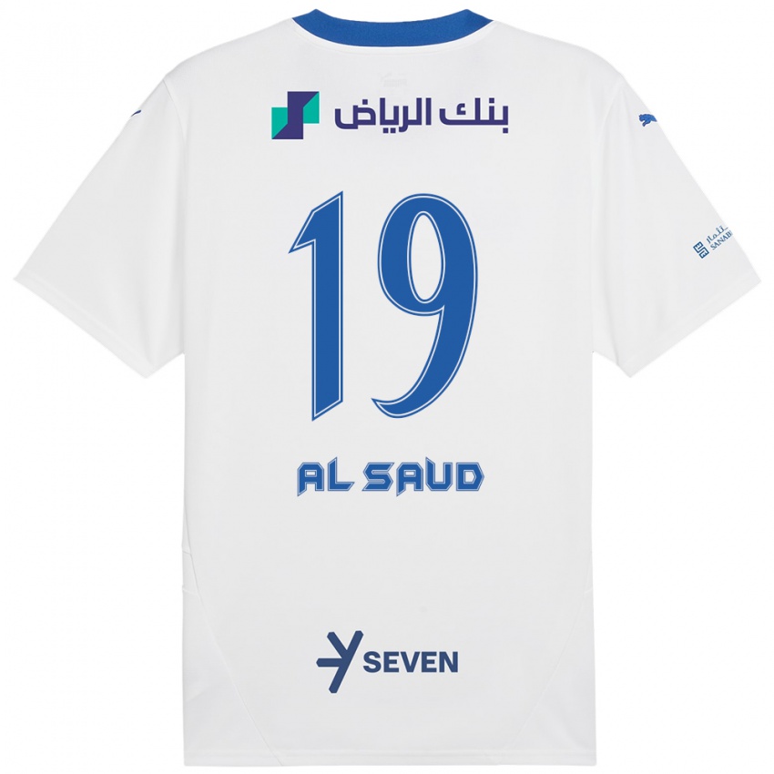 Dětské Manal Al Saud #19 Bílá Modrá Daleko Hráčské Dresy 2024/25 Dres