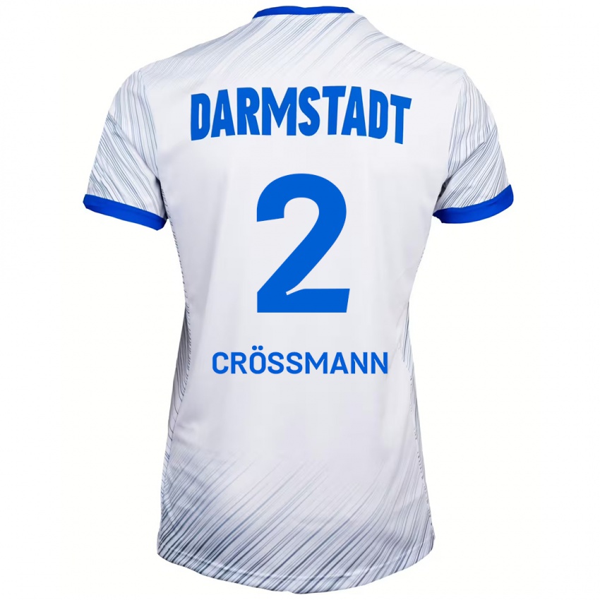 Dětské Elias Crößmann #2 Bílá Modrá Daleko Hráčské Dresy 2024/25 Dres